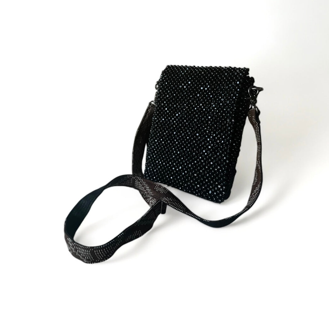 The Mensajera Beaded Versatile Sling Bag in Black