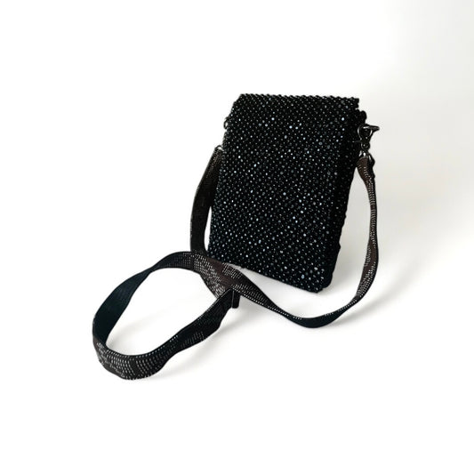 The Mensajera Beaded Versatile Sling Bag in Black