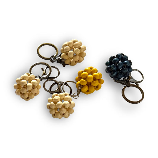 Ball/Cubes Beaded Bag Charms and Keychains | Wooden Beads Accessory