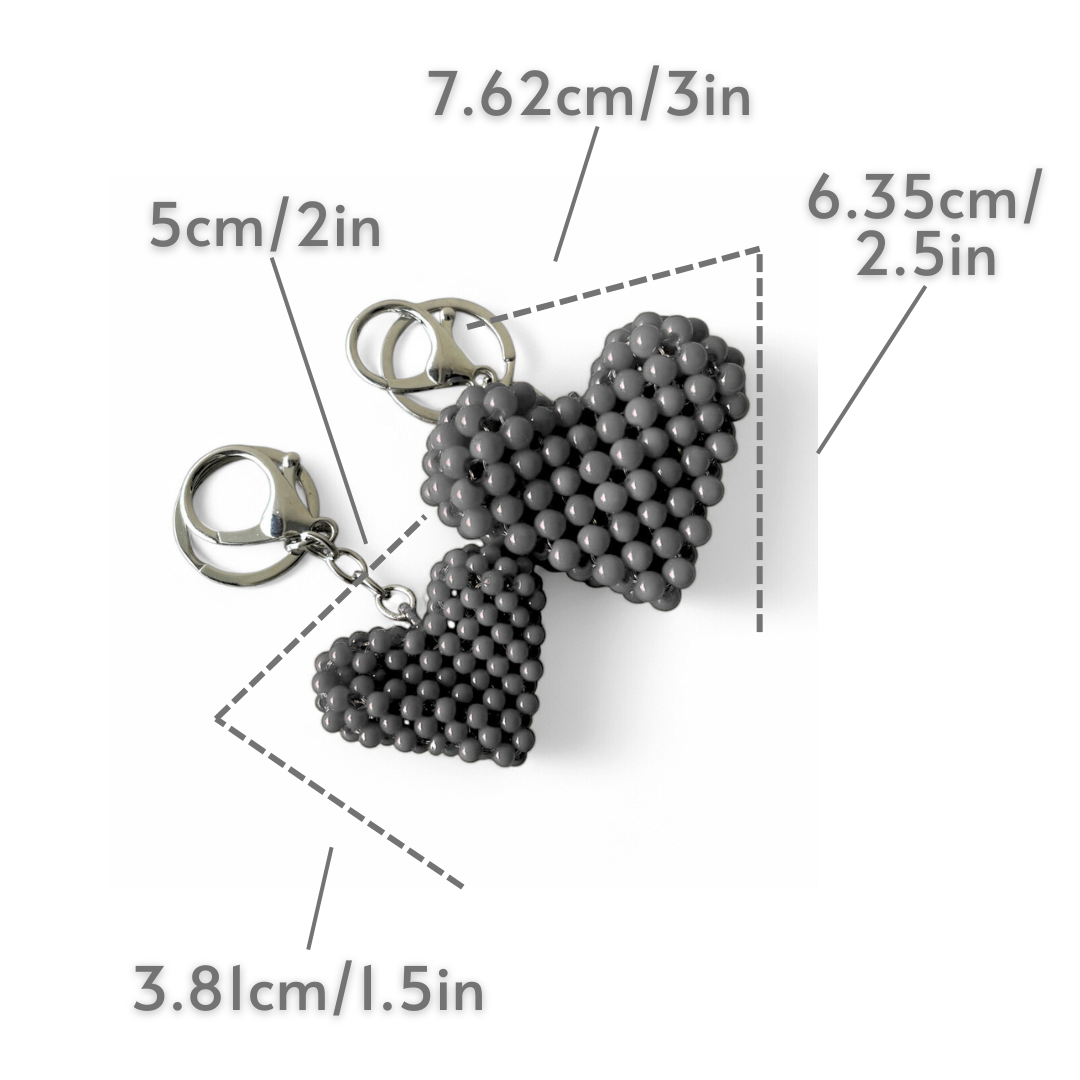 ADORA Beaded Pearl Heart Bag Charms and Keychains | Wooden Beads Accessory