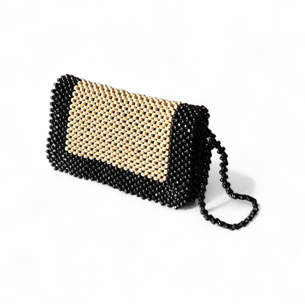 ALORA Beaded Shoulder bag/Wristlet/Clutch | Wooden Beads Collection