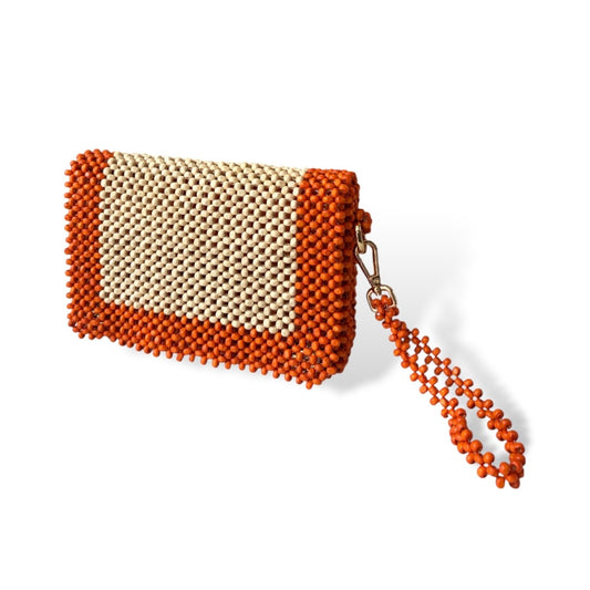 ALORA Beaded Wristlet/Wallet/Clutch | Wooden Beads Collection