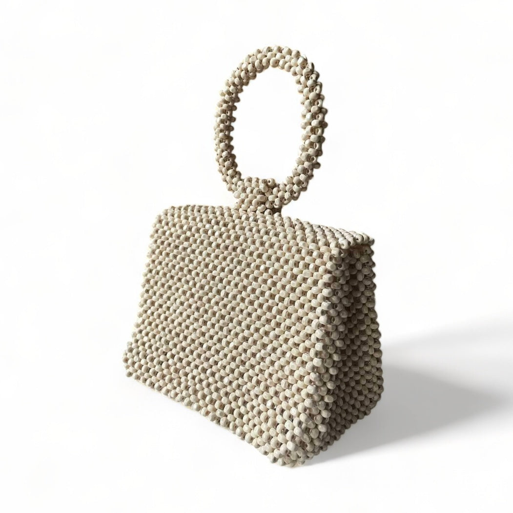 BEATRIZ Beaded Bag for Gala | Wooden Beads Collection