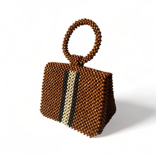 BEATRIZ Beaded Bag for Gala | Wooden Beads Collection