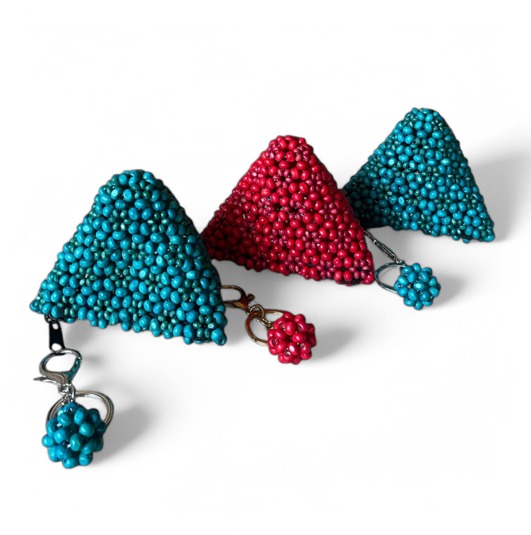 BELLA Beaded Coin Purse/Bag charm | Wooden Beads Accessory