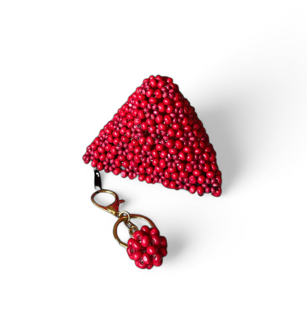 BELLA Beaded Coin Purse/Bag charm | Wooden Beads Accessory