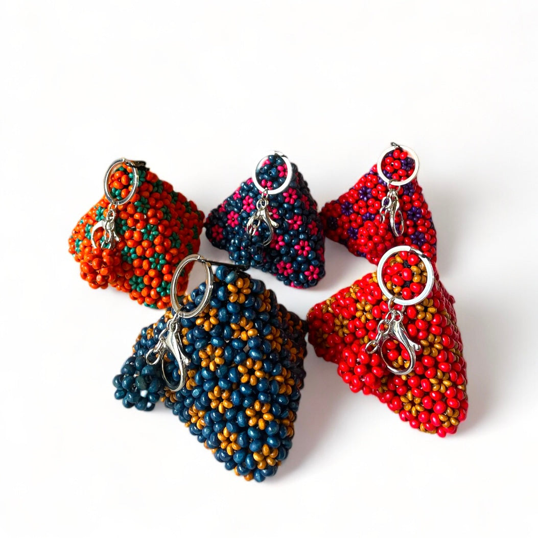 BELLA Beaded Coin Purse/Bag charm | Wooden Beads Accessory