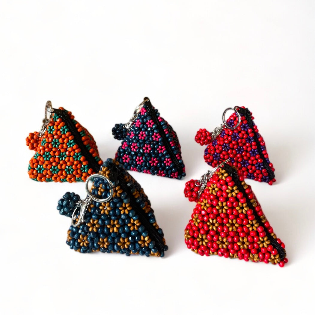 BELLA Beaded Coin Purse/Bag charm | Wooden Beads Accessory