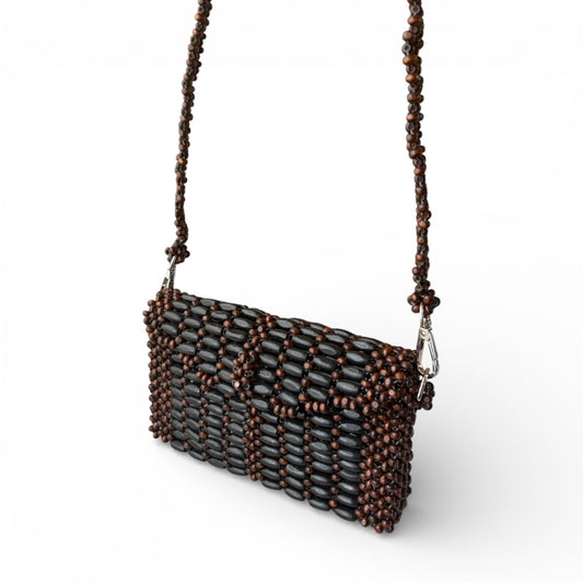 BIANCA Versatile Beaded Mini-Clutch/Wallet/Sling | Wooden Bead Bags