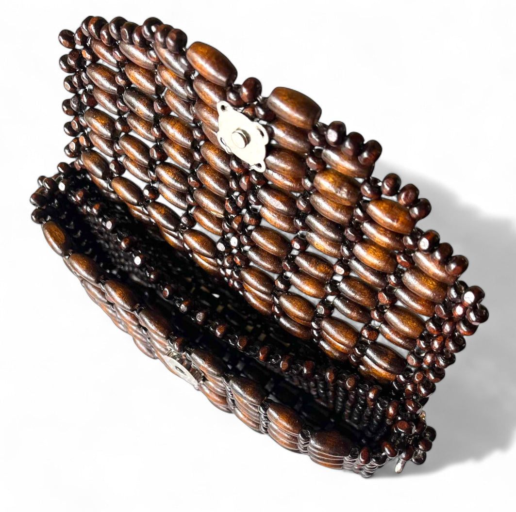 BIANCA Versatile Beaded Mini-Clutch/Wallet/Sling | Wooden Bead Bags