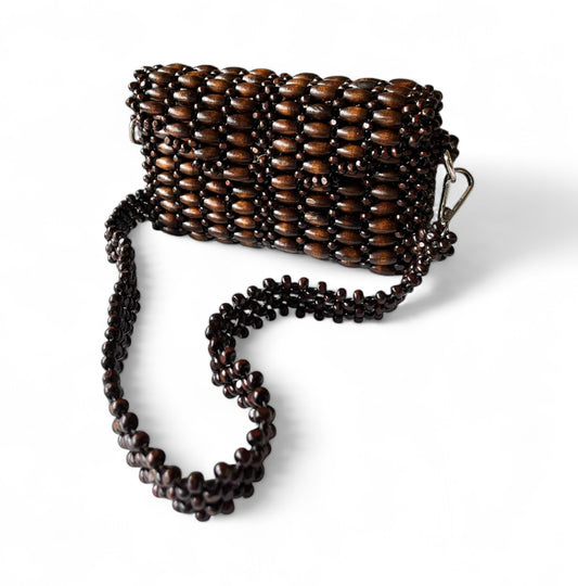 BIANCA Versatile Beaded Mini-Clutch/Wallet/Sling | Wooden Bead Bags