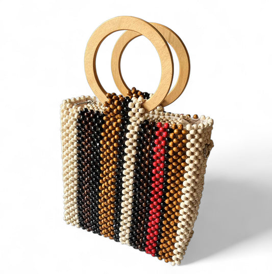 CAMILA Multicolor Beaded Handbag | Wooden Beads Collection