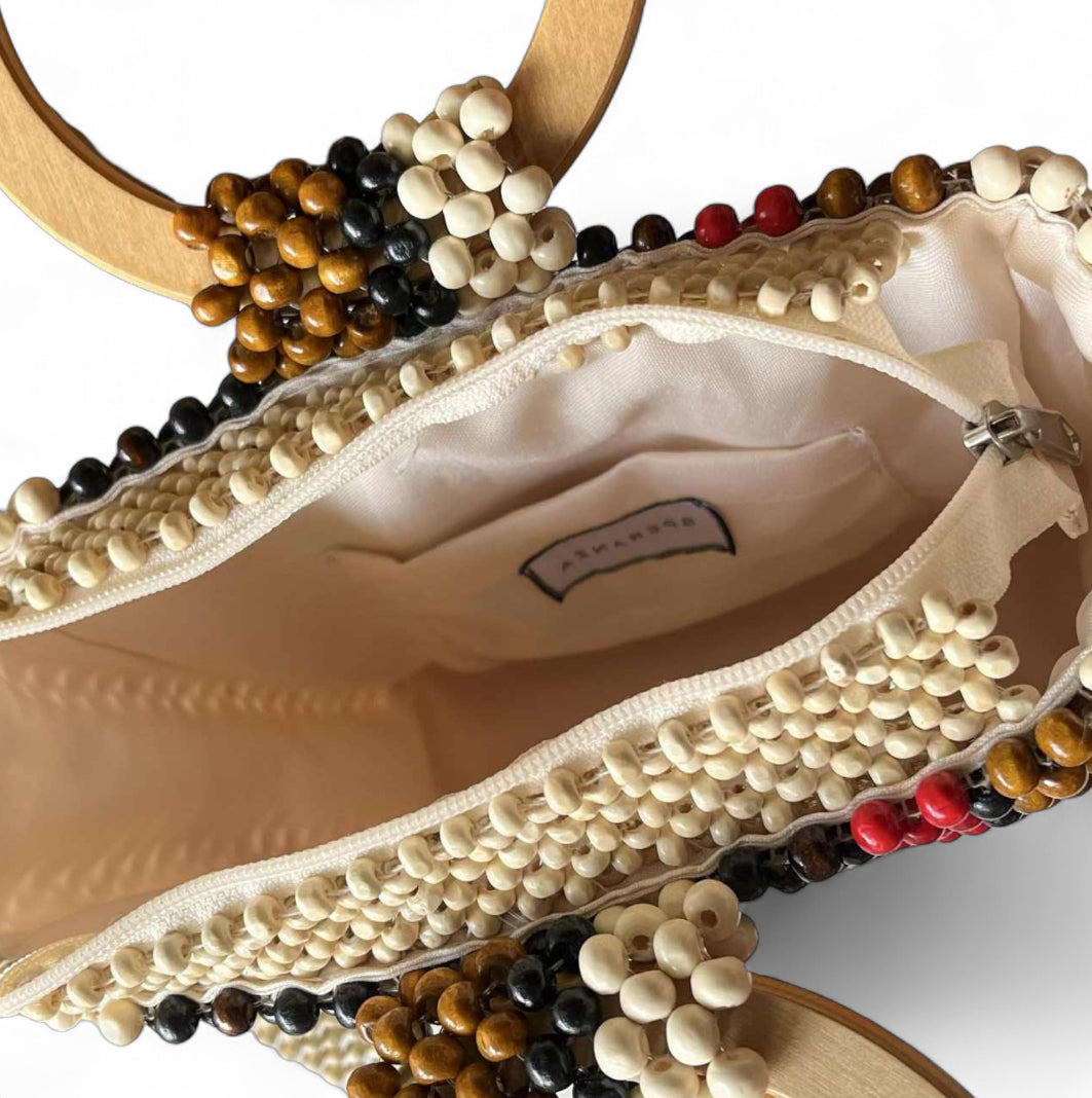 CAMILA Multicolor Beaded Handbag | Wooden Beads Collection