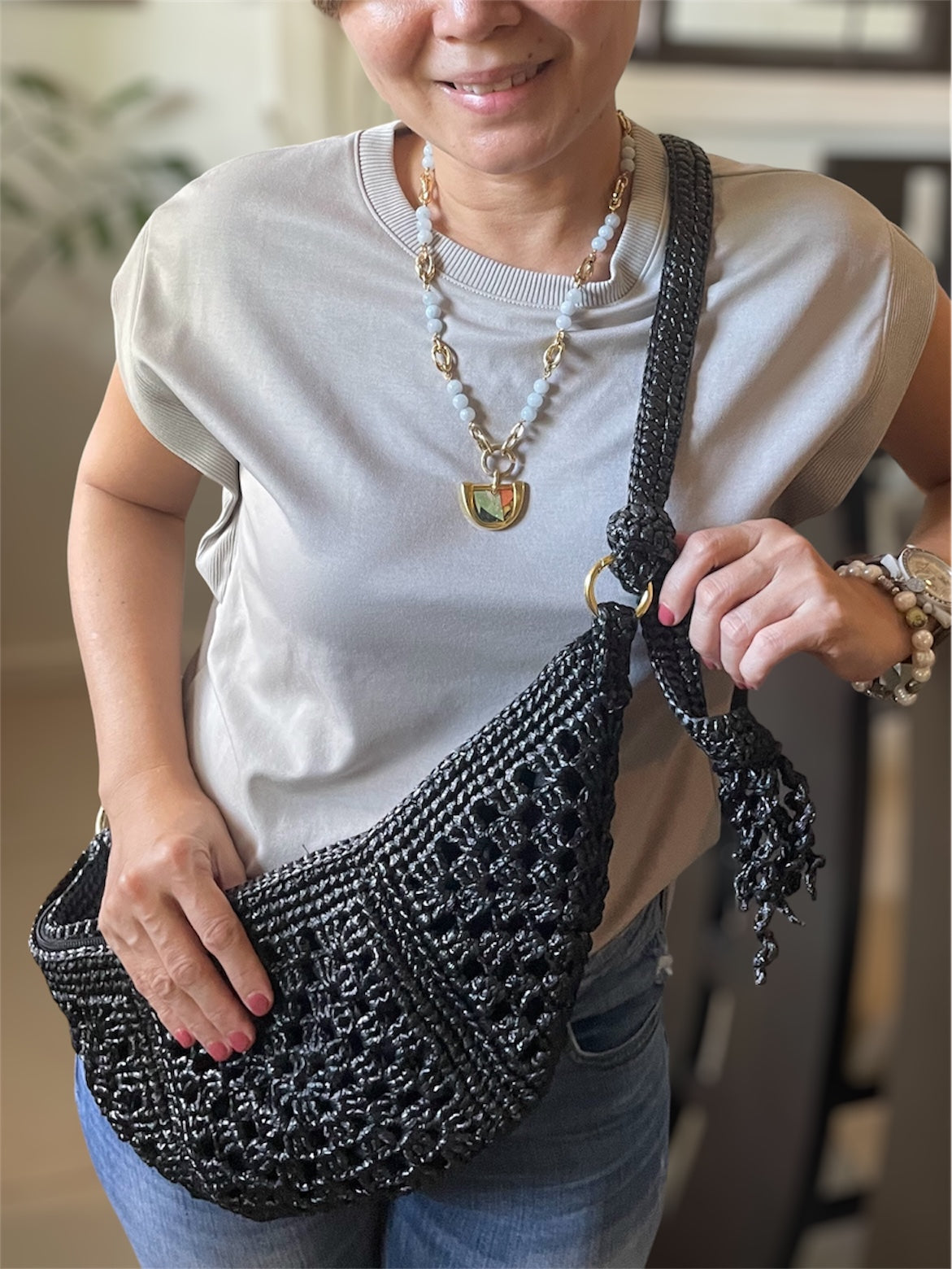 ELISSA Five-Way Multifunctional Bag | Premium Straw Bag