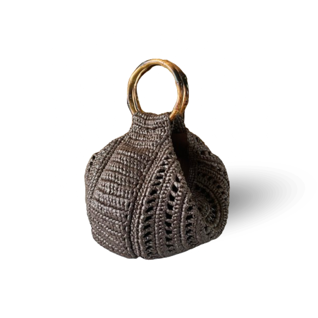 EVITA Crocheted Moon Bag with Shoulder Strap | Premium Straw Bag