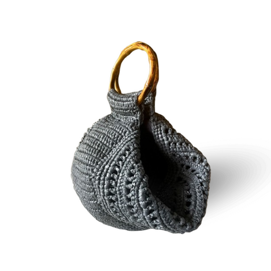 EVITA Crocheted Moon Bag with Shoulder Strap | Premium Straw Bag