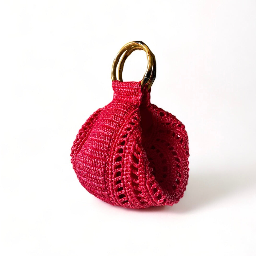 EVITA Crocheted Moon Bag with Shoulder Strap | Premium Straw Bag