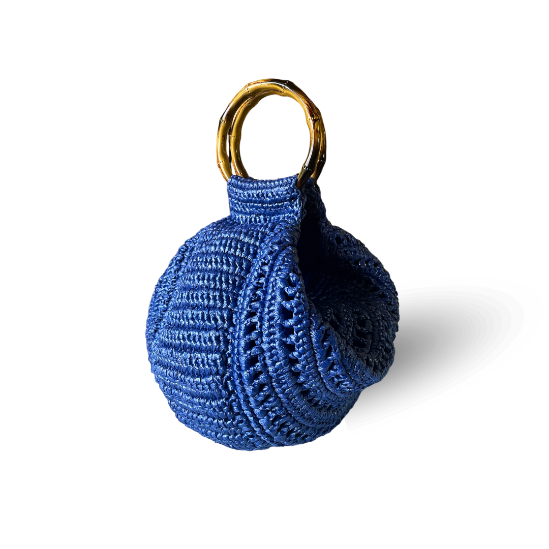 EVITA Crocheted Moon Bag with Shoulder Strap | Premium Straw Bag