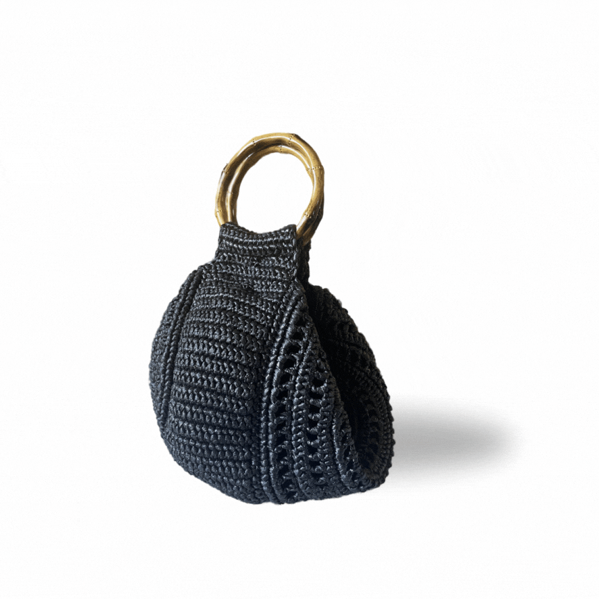 EVITA Crocheted Moon Bag with Shoulder Strap | Premium Straw Bag