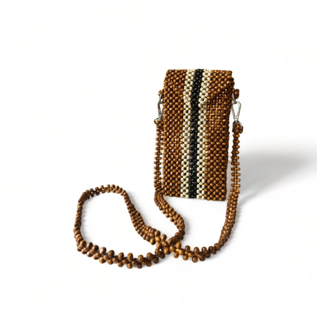 AINA Phone Purse | Wooden Beads Accessory