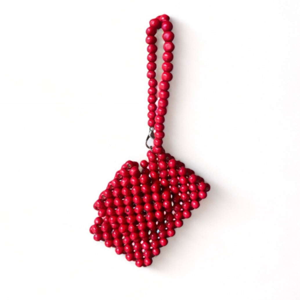 KATRINA Beaded Card Purse | Wooden Beads Accessory