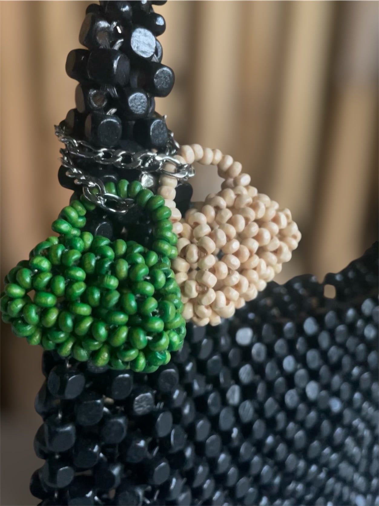 NIÑA Beaded Bag Charms and Keychains | Wooden Beads Accessory