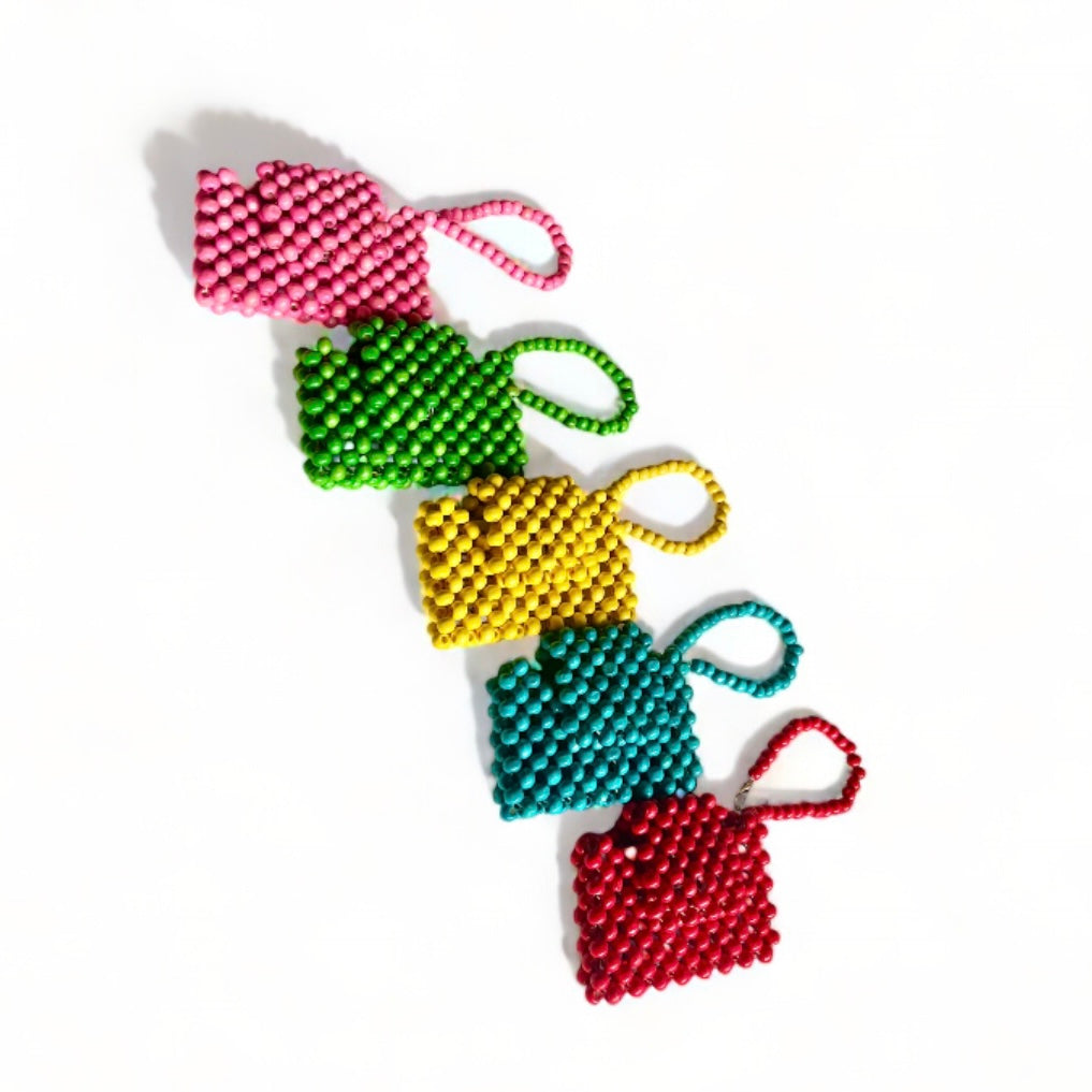 KATRINA Beaded Card Purse | Wooden Beads Accessory