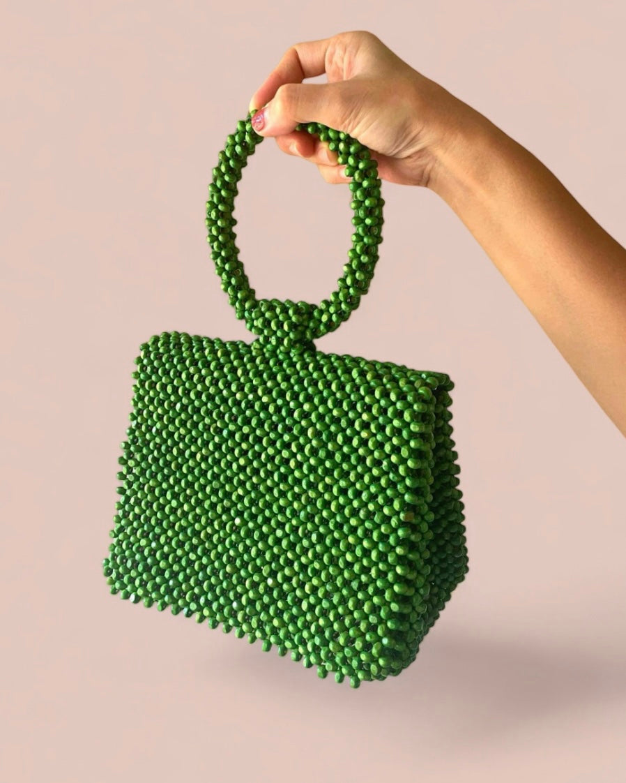 BEATRIZ Beaded Bag for Gala | Wooden Beads Collection