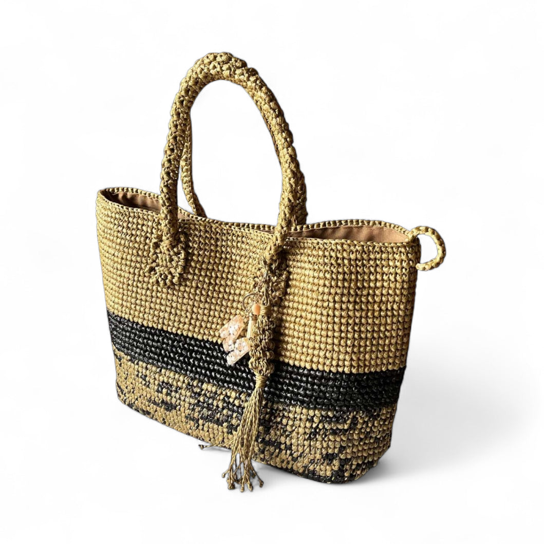 IVANNA Speckled Tote | Premium Straw Bag