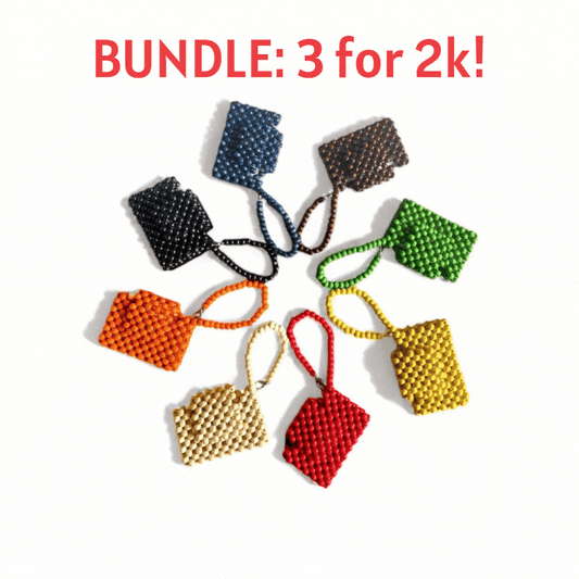 KATRINA Beaded Card Purse | Wooden Beads Accessory