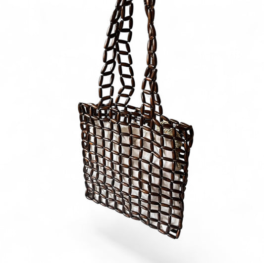 LUCIA Beaded Bohemian Tote Bag | Wooden Beads Collection