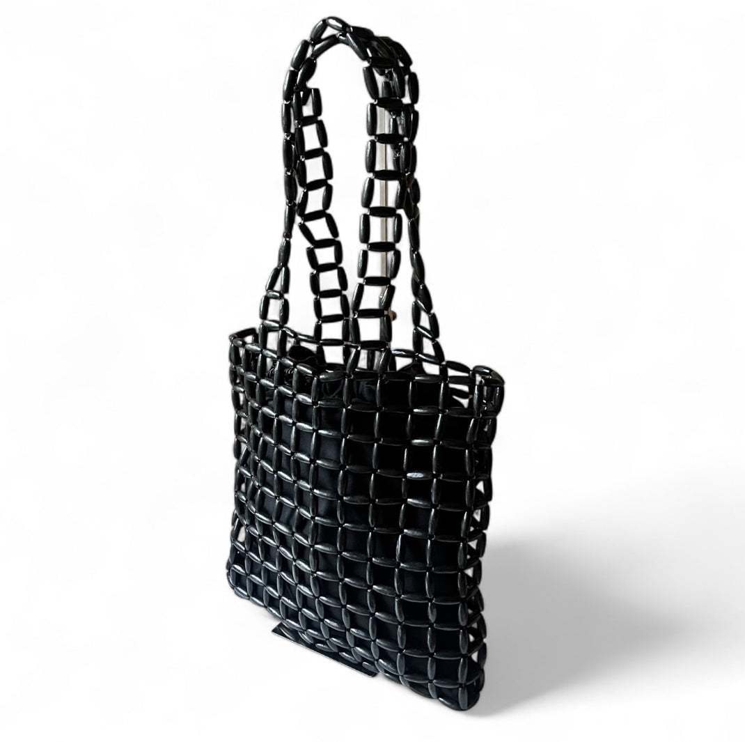 LUCIA Beaded Bohemian Tote Bag | Wooden Beads Collection