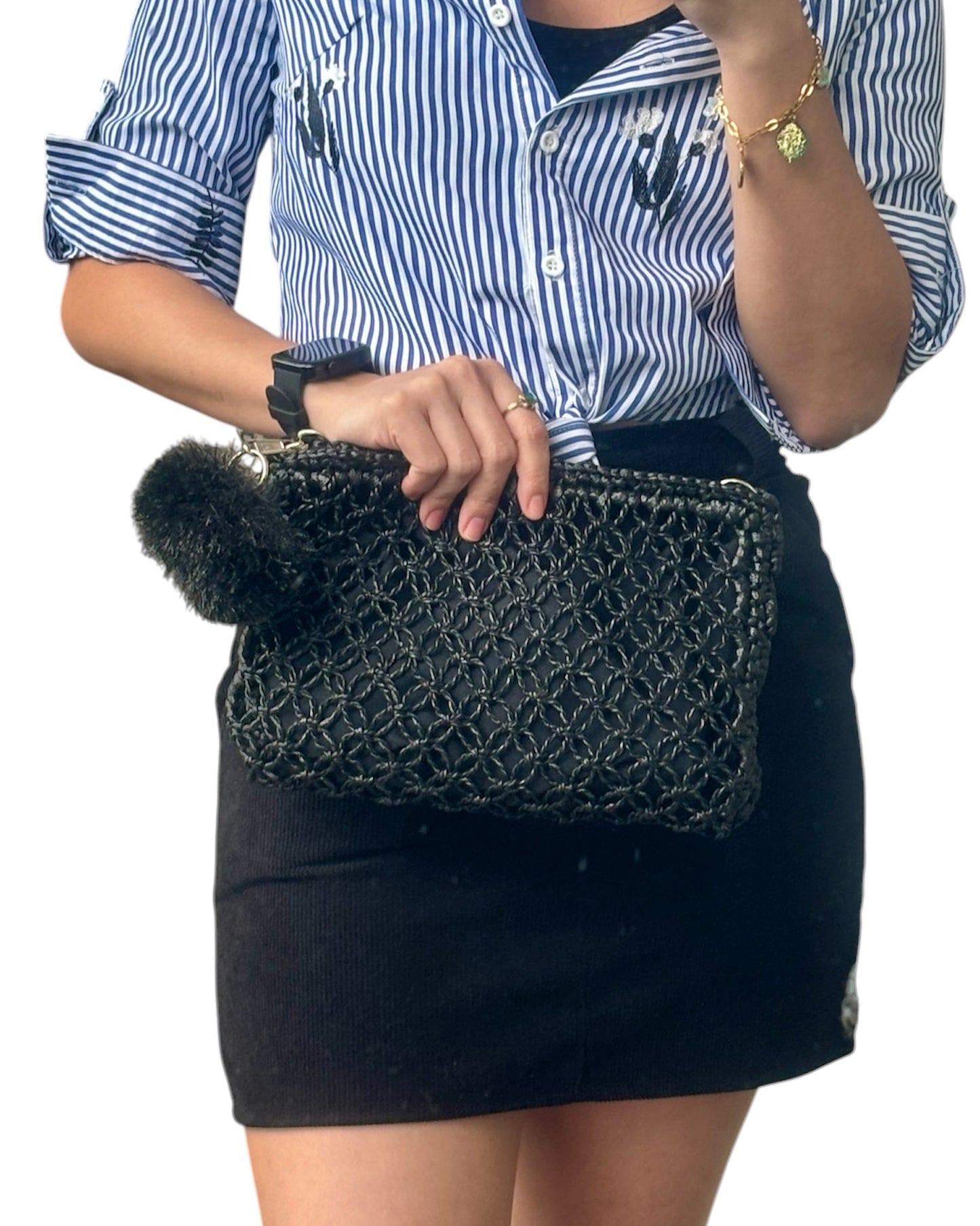 MARGARITA Handmade Macrame Clutch/Sling | Premium Straw Bag