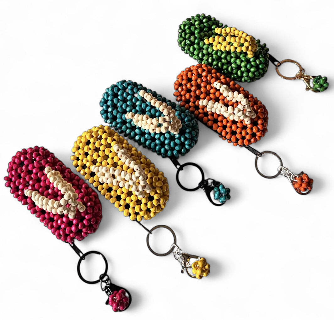 MOANA Beaded "Tsinelas" Coin Purse/Bag Charm | Wooden Beads Accessory