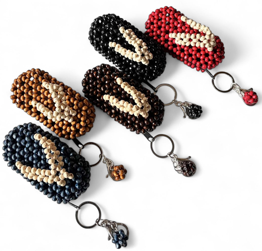 MOANA Beaded "Tsinelas" Coin Purse/Bag Charm | Wooden Beads Accessory