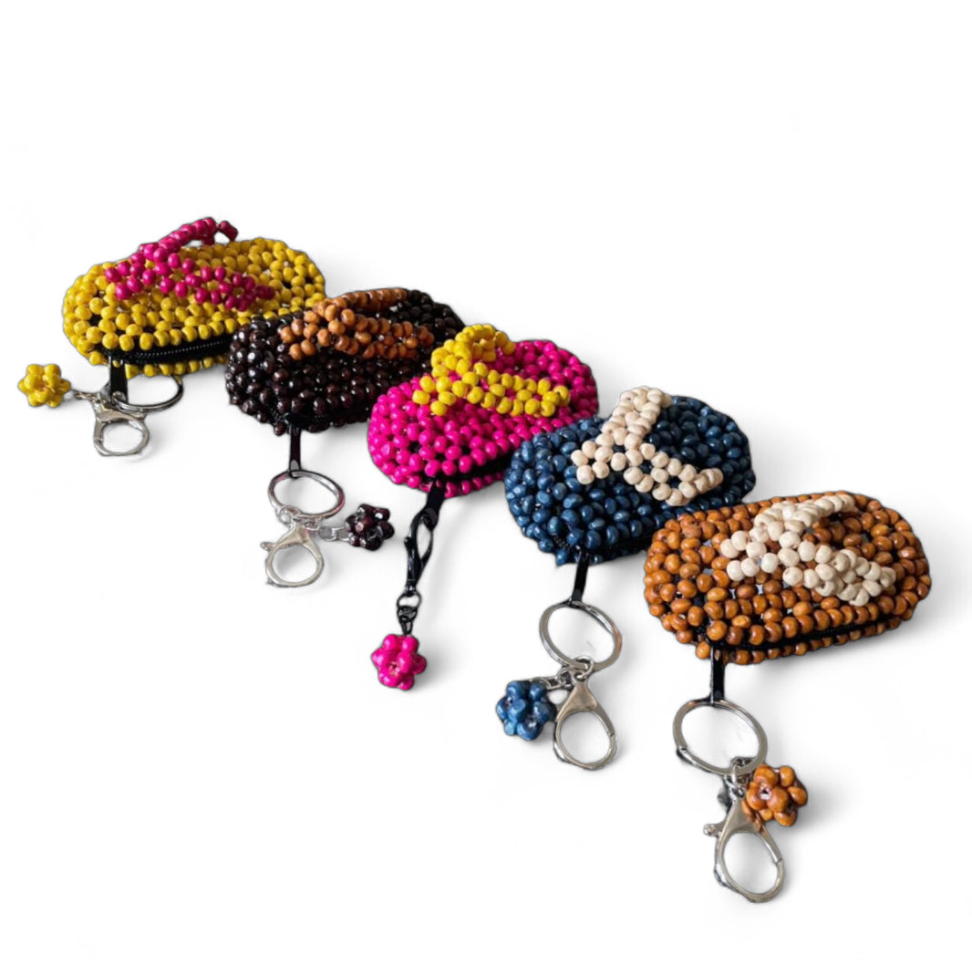 MOANA Beaded "Tsinelas" Coin Purse/Bag Charm | Wooden Beads Accessory