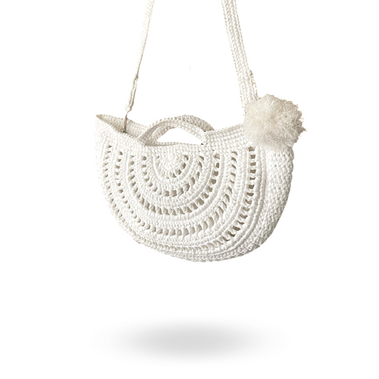 OLIVIA Handmade Half-Moon Crossbody Bag | Premium Straw Bag