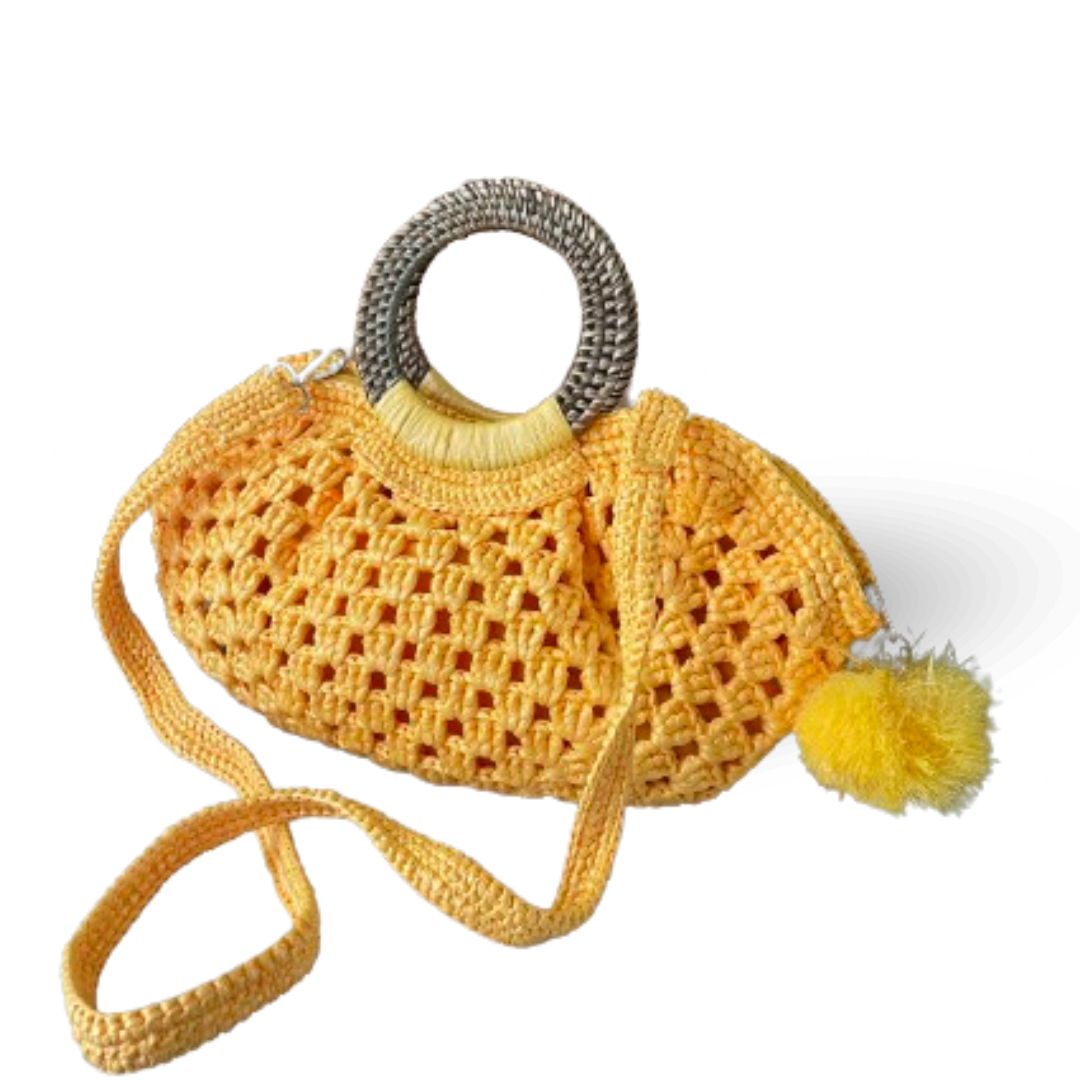 PEPITA Handwoven Nito-Vine Handles Handbag | Premium Straw Bag