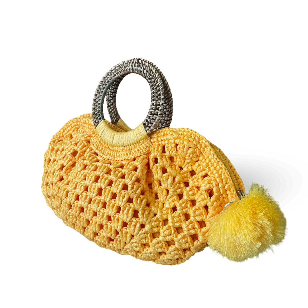PEPITA Handwoven Nito-Vine Handles Handbag | Premium Straw Bag