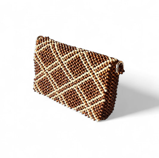 RAYA Convertible Beaded Clutch/Sling/Shoulder bag | Wooden Beads Collection