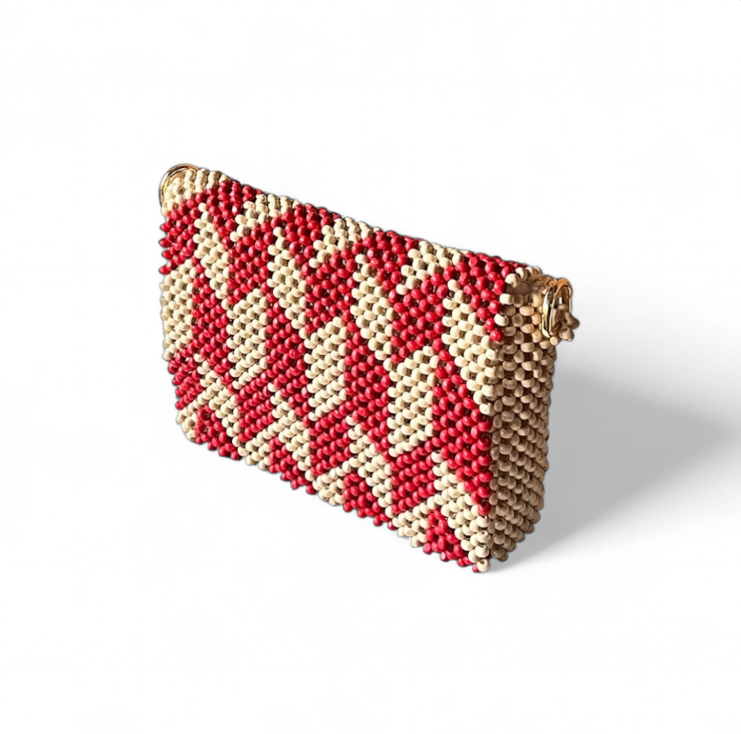 RAYA Convertible Beaded Clutch/Sling/Shoulder bag | Wooden Beads Collection