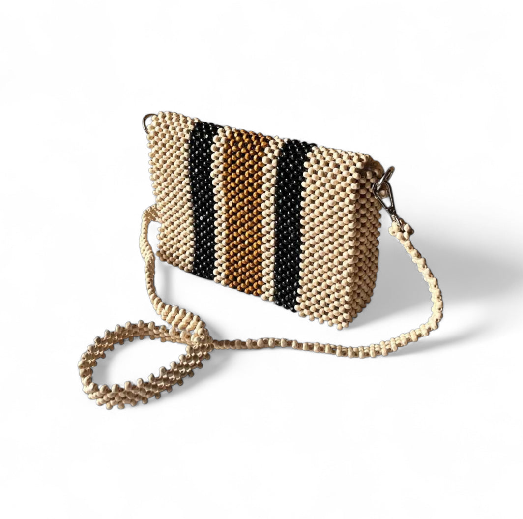 RAYA Convertible Beaded Clutch/Sling/Shoulder bag | Wooden Beads Collection