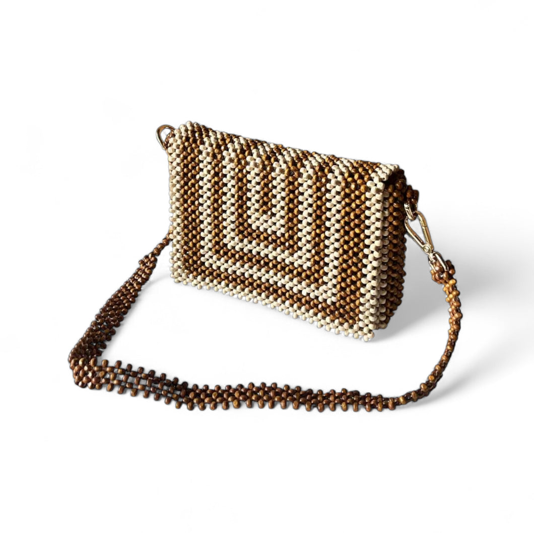 RAYA Convertible Beaded Clutch/Sling/Shoulder bag | Wooden Beads Collection