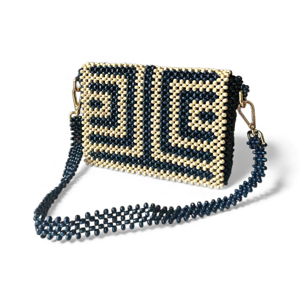 RAYA MAZE Convertible Beaded Clutch/Sling/Shoulder bag | Wooden Beads Collection