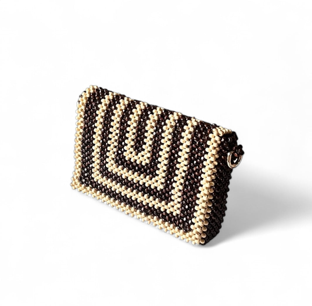 RAYA Convertible Beaded Clutch/Sling/Shoulder bag | Wooden Beads Collection