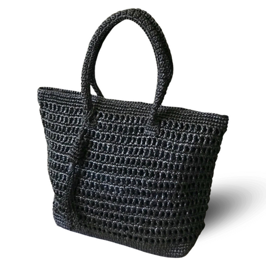 SAVANNAH Zip Top Travel Tote Bag | Premium Straw Bag
