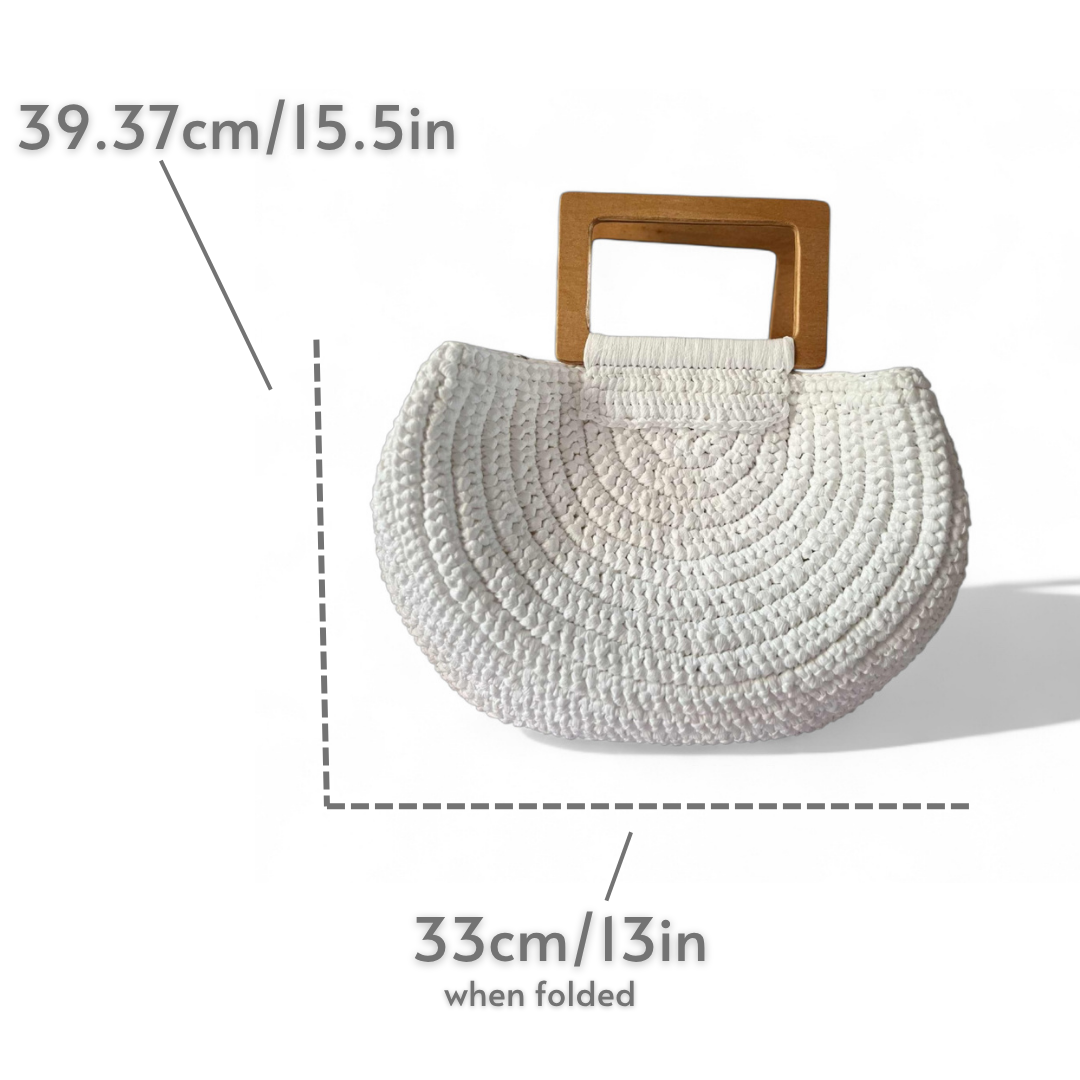 SELENA Halfmoon Nito Vine Handles Handbag | Premium Straw