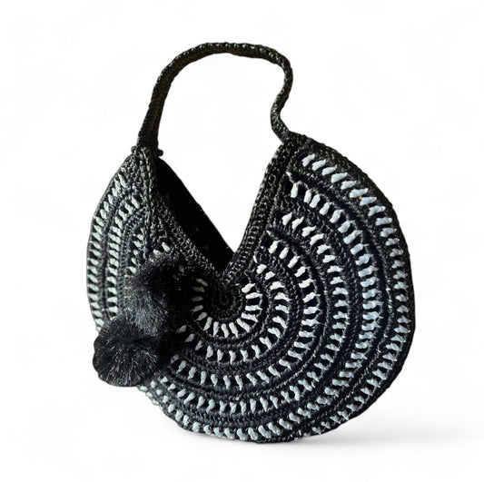 Valentia, Classic Two Toned Beach Bag | Premium Straw