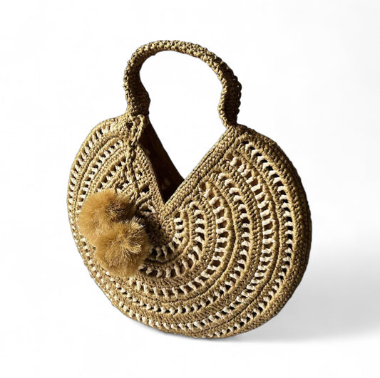 Valentia, Classic Two Toned Beach Bag | Premium Straw