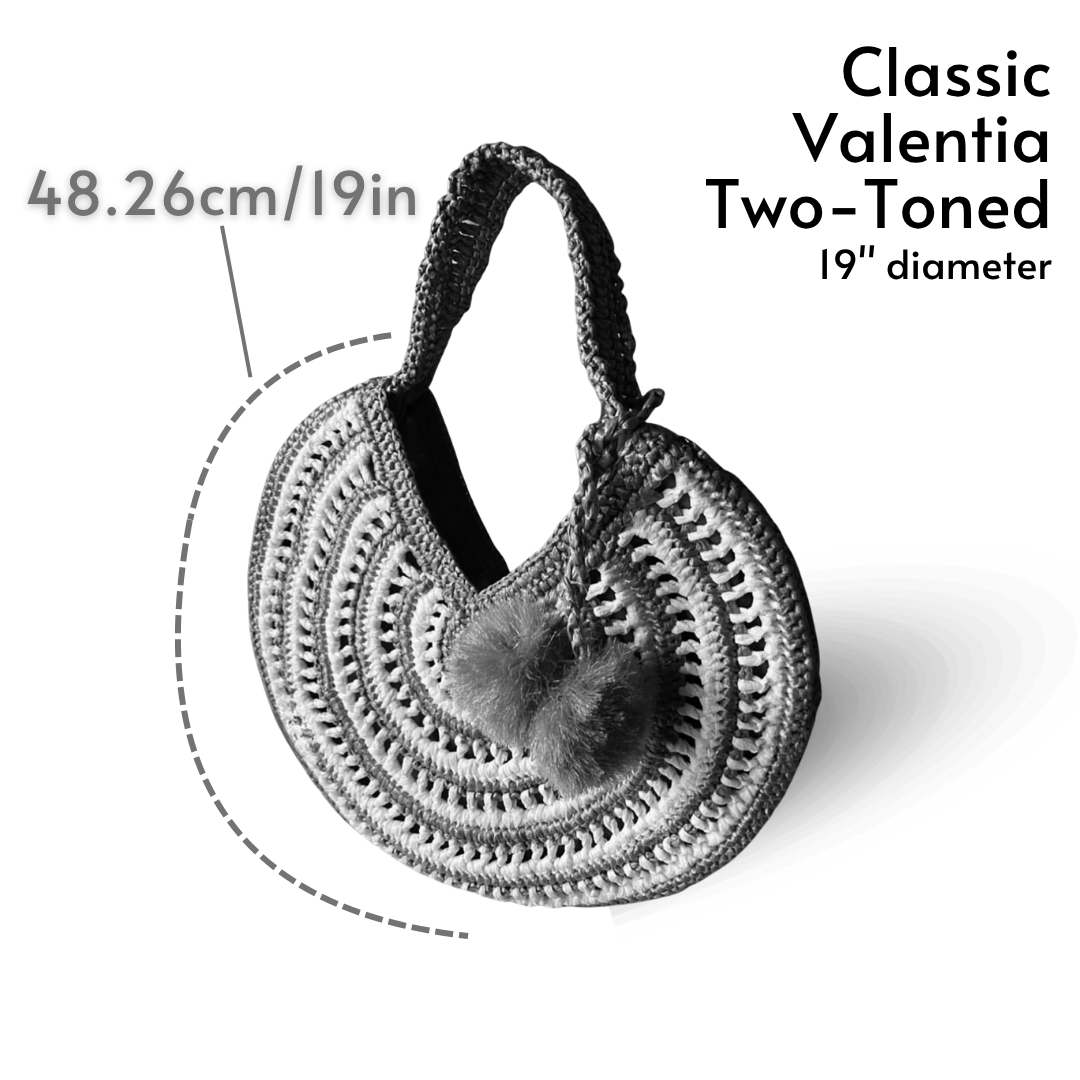 Valentia, Classic Two Toned Beach Bag | Premium Straw